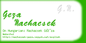 geza machacsek business card
